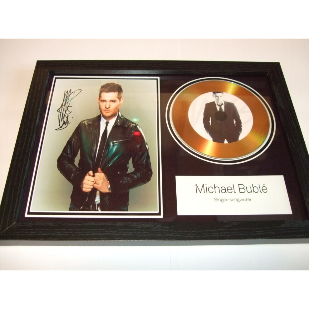 michael buble signed disc display