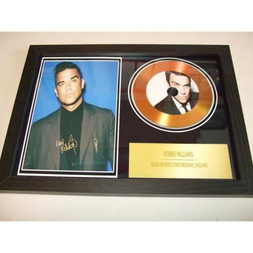 robbie williams  signed disc display