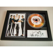 one direction signed disc display