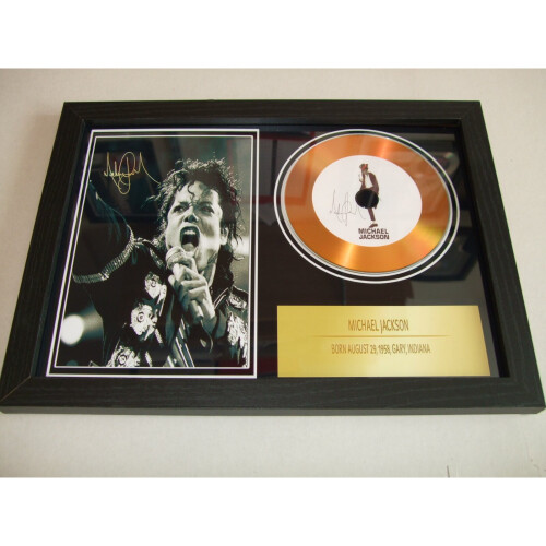 michael jackson signed disc display