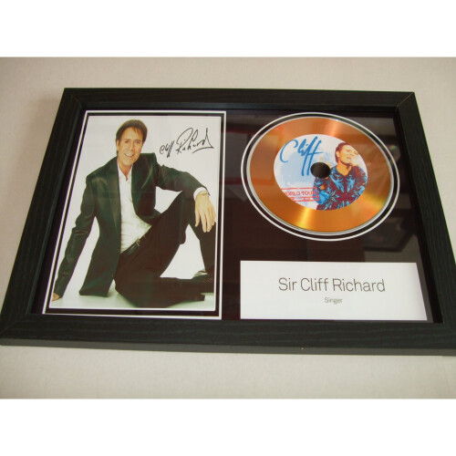 cliff richards signed disc display