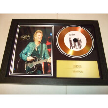 Bon Jovi Framed Disc Display - Mini LP Vinyl Record, 12cm Grooved Autograph Replica, Wall or Free-Standing