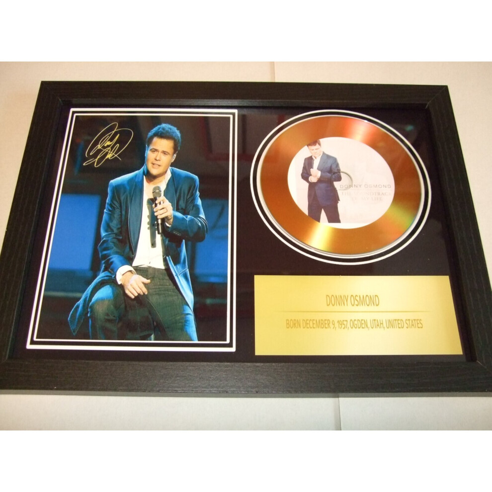 donny osmond signed disc display