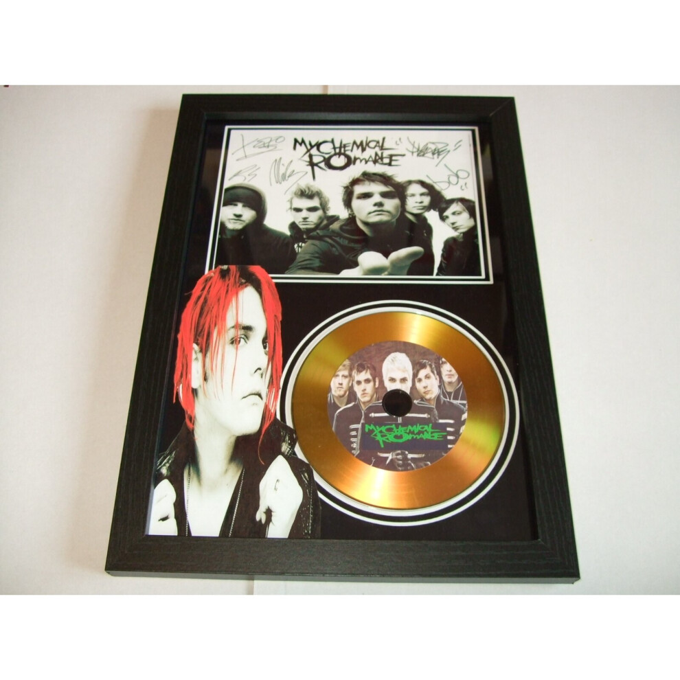 my chemical romance signed disc display