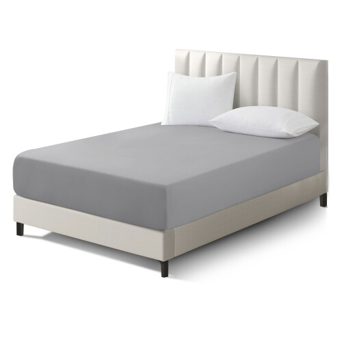 (Grey) Fitted Bed Sheets 25CM Deep Double Size Bed Sheets