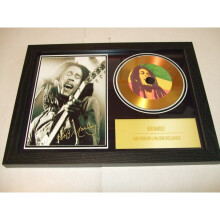 bob marley signed disc display