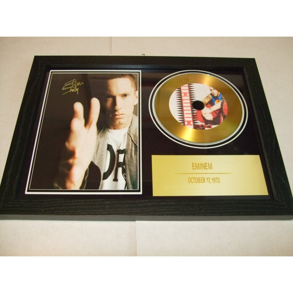 eminem signed disc display