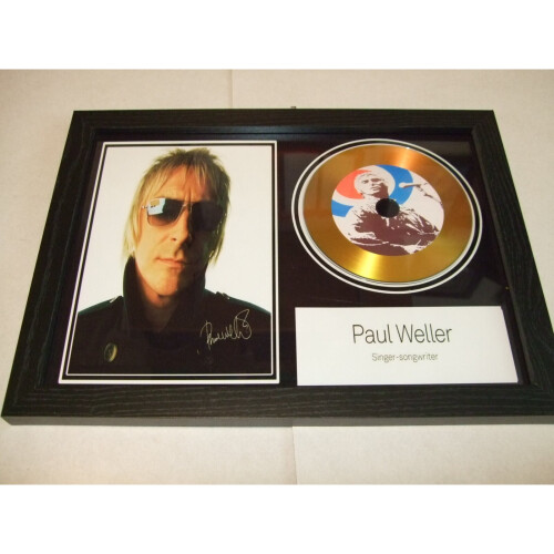 paul weller signed disc display