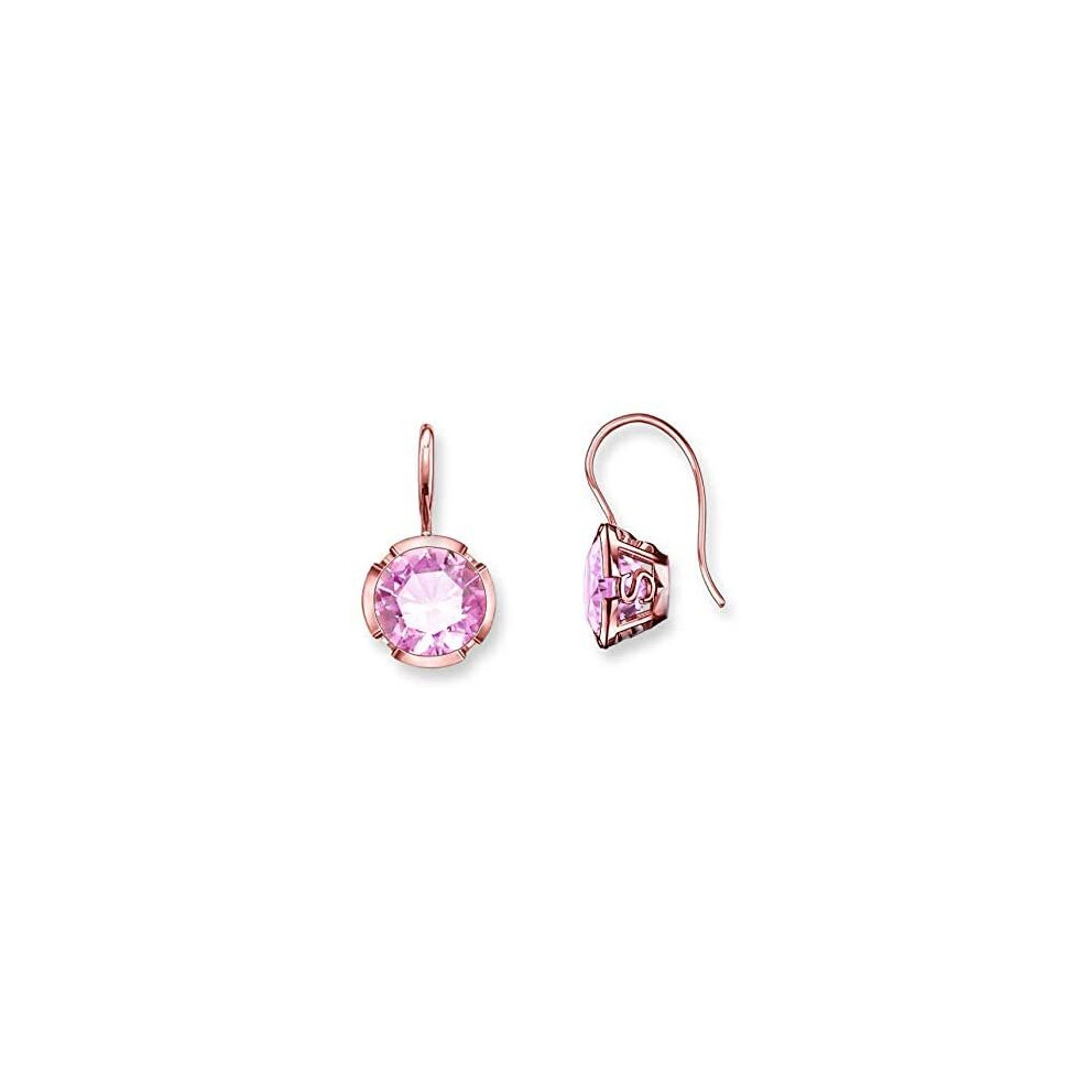 Thomas Sabo Rose Gold Pink Stone Earring Hooks H1837-540-9