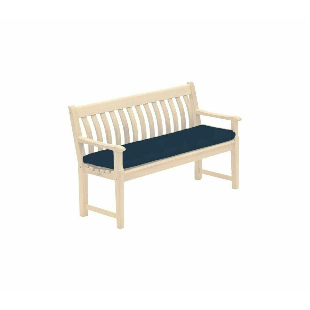 (Navy, 2 Seater Cushion Pads ) OUTDOOR SEATER BENCH PAD WATERPROOF FABRIC GARDEN