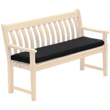 (Black, 2 Seater Cushion Pads ) OUTDOOR SEATER BENCH PAD WATERPROOF FABRIC GARDEN