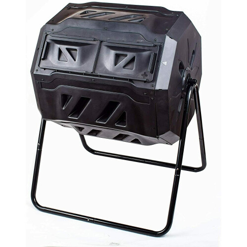 160L Dual Chamber Compost Tumbler Bin Capacity rotatable, 1