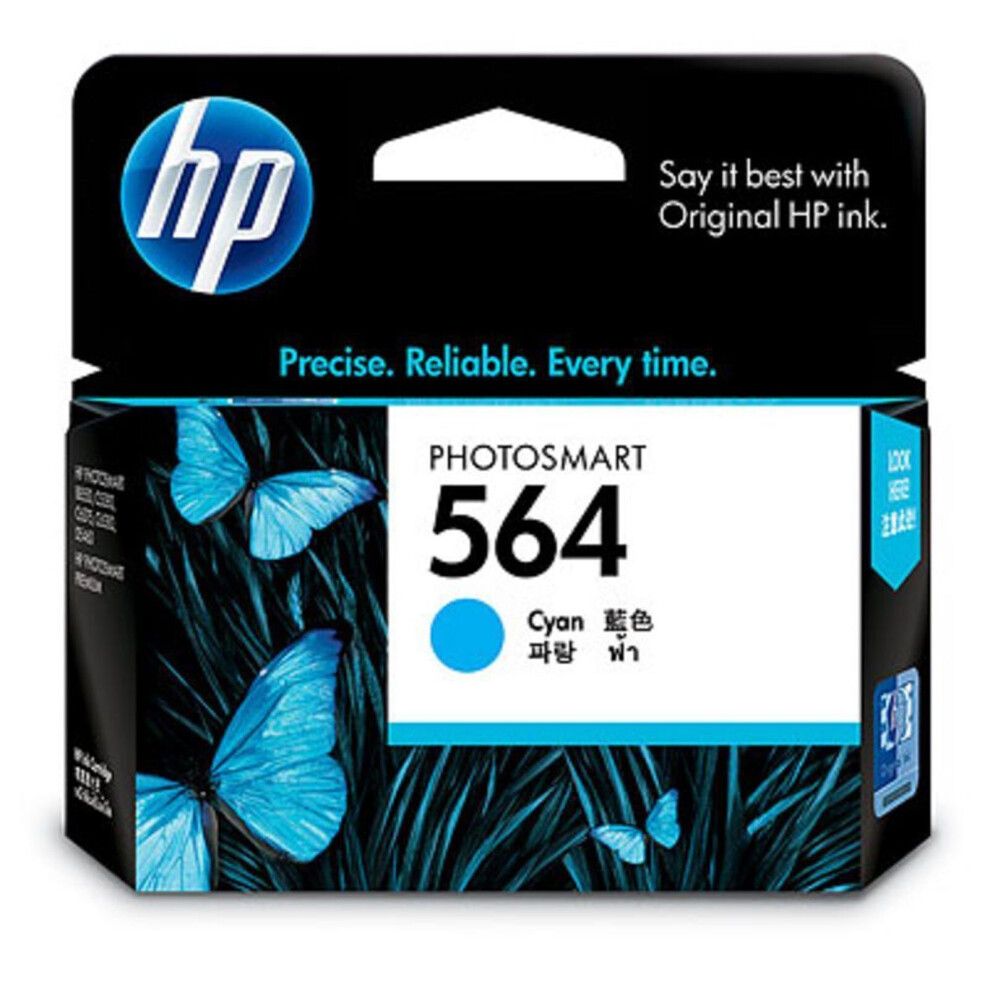 GENUINE Original HP 564 CYAN Ink Cartridge Toner CB318WA-2