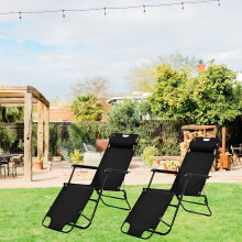 2x ALIVIO FOLDING CHAIRS SUN LOUNGERS OUTDOOR BEACH POOL GARDEN