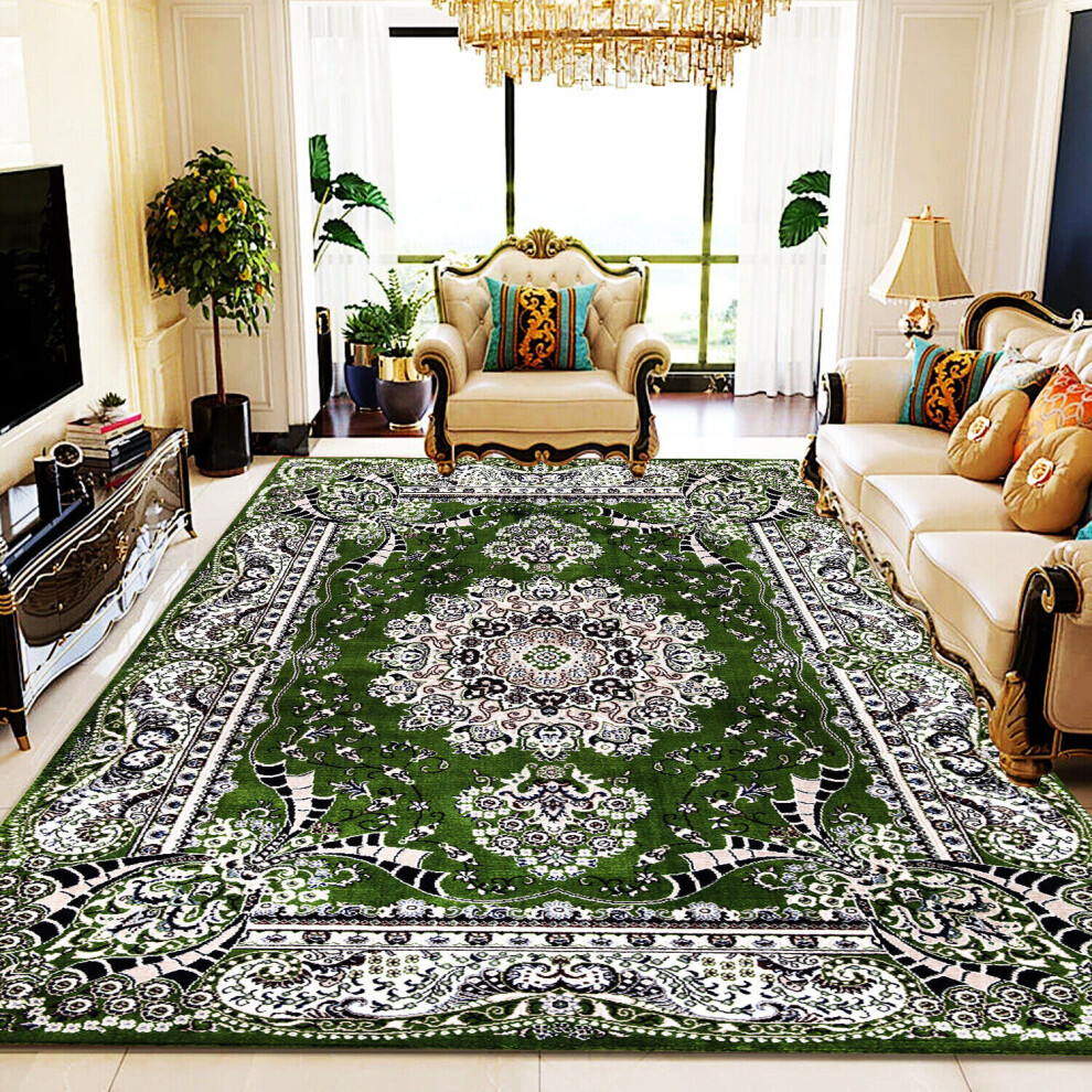 (Green - RADA RUG, 160 x 230 cm) Luxury Large Traditional Rugs Bedroom Living Room Floor Mats