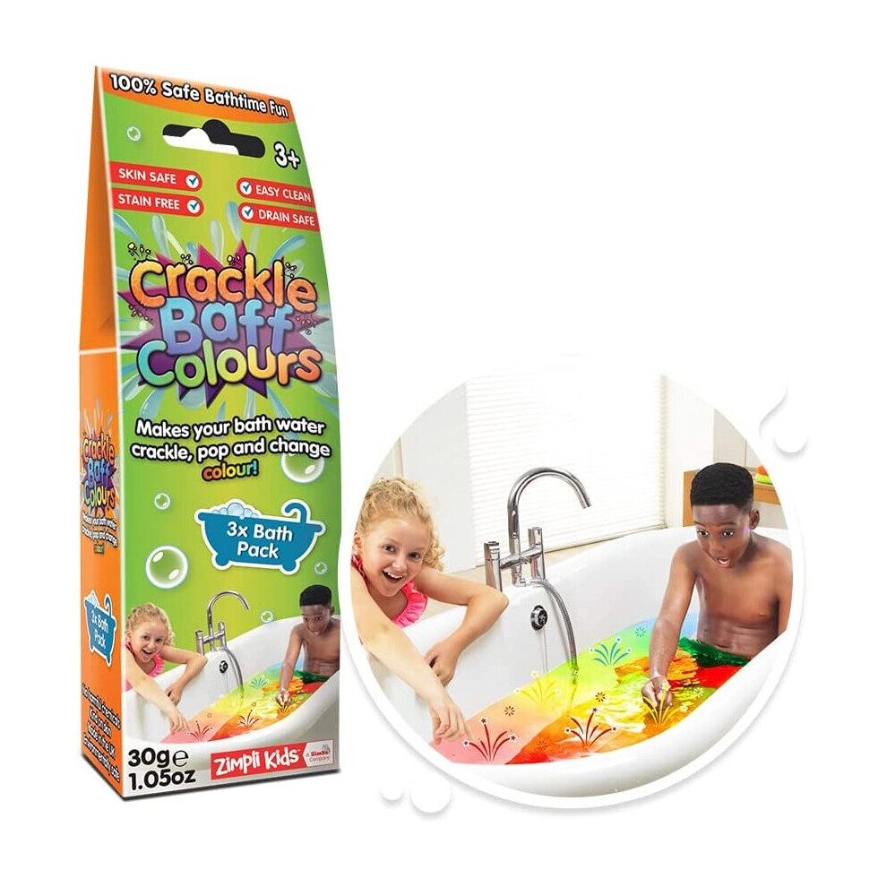 Crackle Baff Colours from Zimpli Kids,Magically makes your water Crackle, Pop & Change Colour, , Outdoor Indoor MultiSensory Toy,Boys Girls