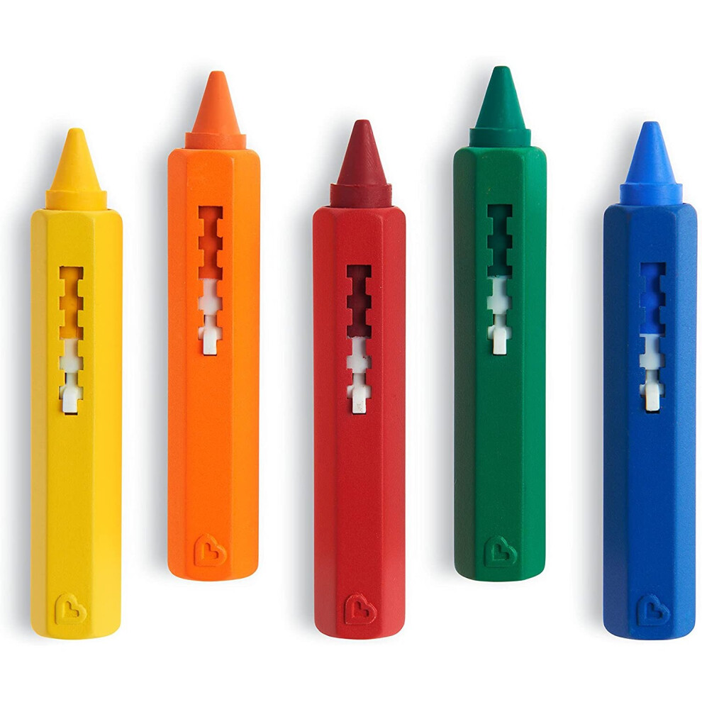 Munchkin Bath Crayons Colourful Messfree Shower Toys Draws Tiles Porcelain Creative Art Toddler Kids Bath Toys Washable Baby Bath Toy Set 5 Crayons