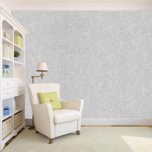 Living And Home Plain Grey Non-Woven Embossed Wallpaper Roll 1