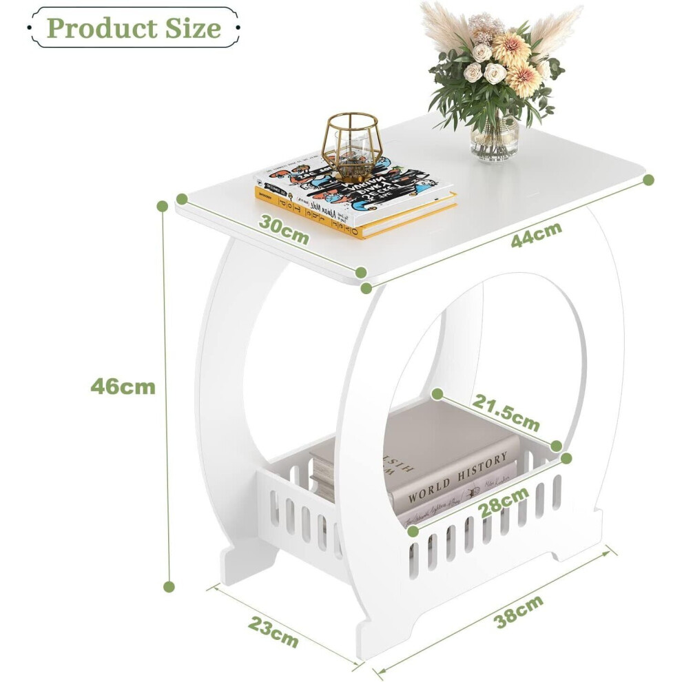 Bedside Table Cabinet Side End Table Nightstand Storage Organizer Arch 46cm