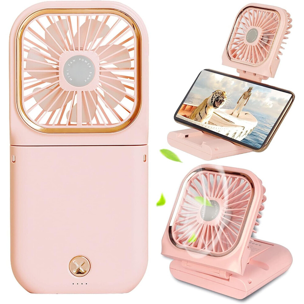 Etruston Mini ventilateur à main, ventilateur de bureau pliable, silencieux et à faible consommation d'énergie