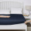 (Super King) Extra Deep Blue Fitted Sheets 40cm Stripe Bed Sheet. 7