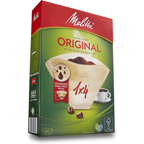 Melitta Melitta 6658076 Pack Original Size 1x4, 80, Filter Coffee Makers, Brown, Paper
