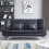 Living And Home Black Shell 3 Seater Recliner Sofa Bed with 2 Pillows 1