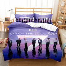 (Style 09, Double (200X200CM)/3PCS) BTS series Bedding Single Double King Duvet Cover