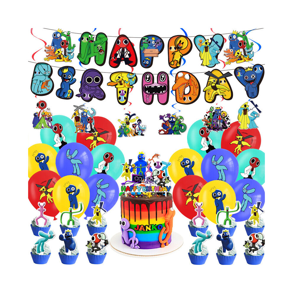 (36PCS) Friends Rainbow Birthday Party Theme Decoration Banner Balloon Card Invitation