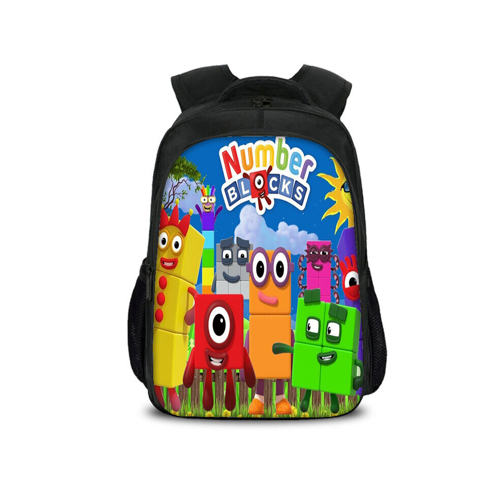(StyleA) Numberblocks Backpack Kids School Bag Travel Rucksack Large Capacity Girls Boys