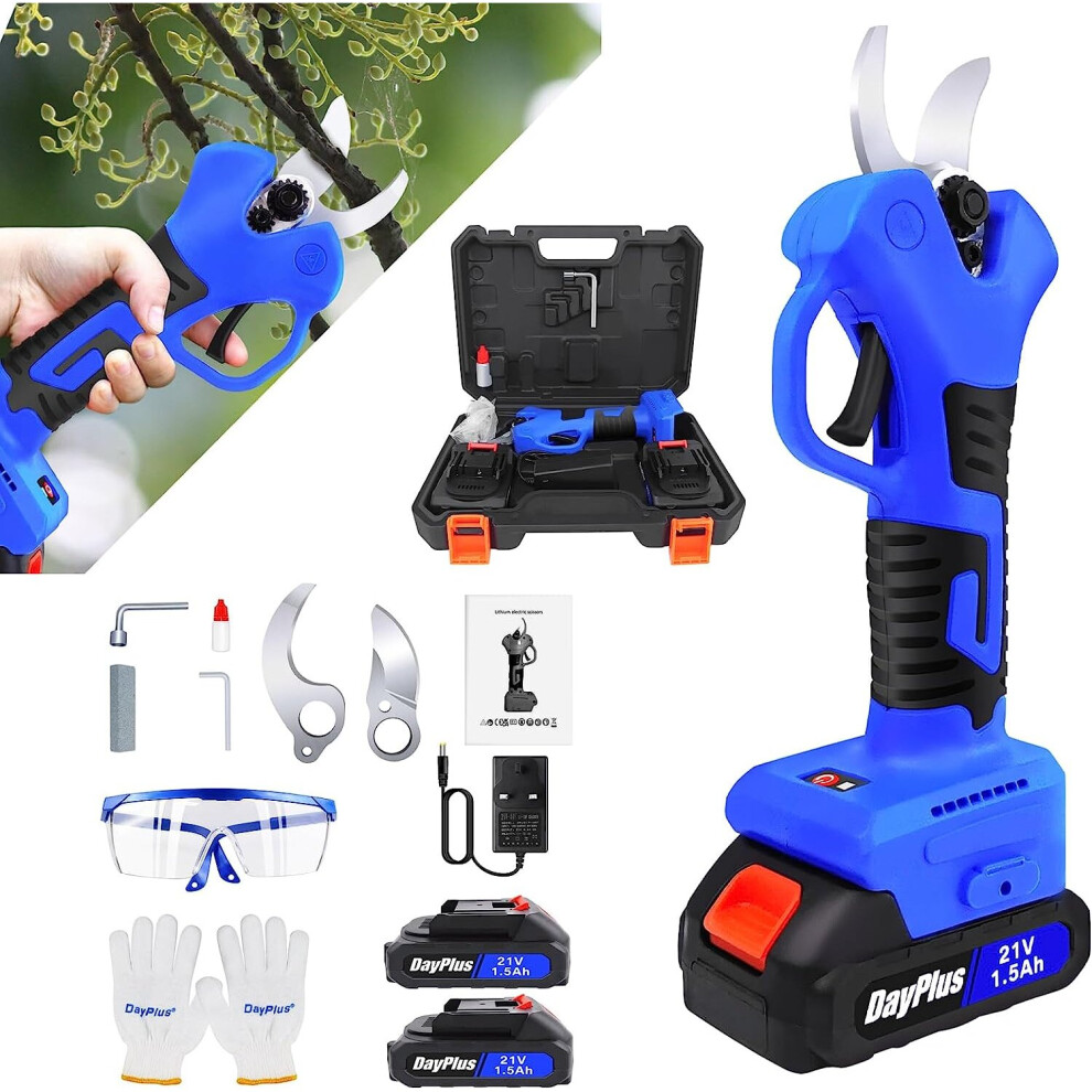Cordless Pruning Shears Electric Secateurs Tree Branch Cutter, 21V Battery Powered Pruning Shears