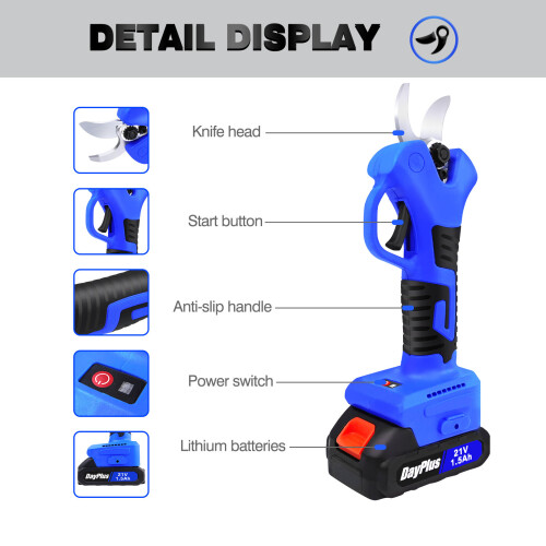 Cordless Pruning Shears Electric Secateurs Tree Branch Cutter, 21V Battery Powered Pruning Shears 1