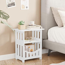 (46*30*50cm) Bedside Table Cabinet Side End Table Nightstand Storage Organizer Home Square