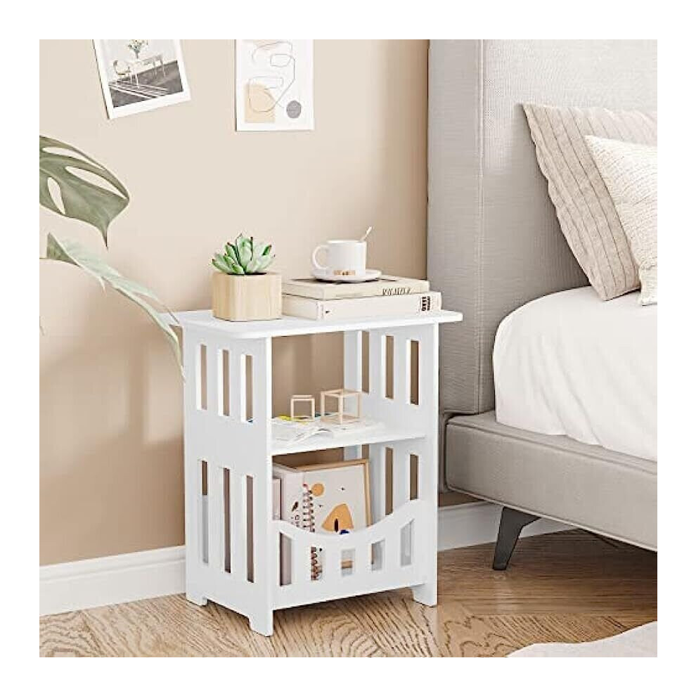(46*30*50cm) Bedside Table Cabinet Side End Table Nightstand Storage Organizer Home Square