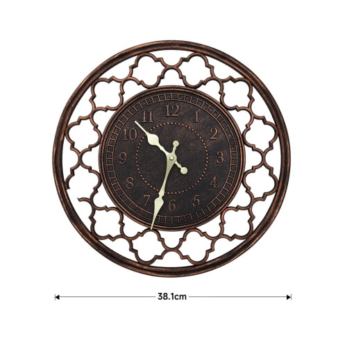 Living And Home 15 Inch Round Retro Wall Clock 1