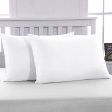 (White Pillowcases Only (50 x 75 cm)) Luxury Filled Pillow Pack of 2 Bounce Back Pillow