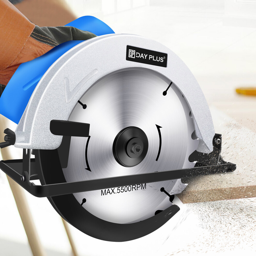 900W 4700RPM Circular Saw, Professional Electric Saw, Adjustable Cutting Depth and Angle: 0Â°-45 Â°,0-55mm, Cut Table Wood, Soft Metal and Plastic