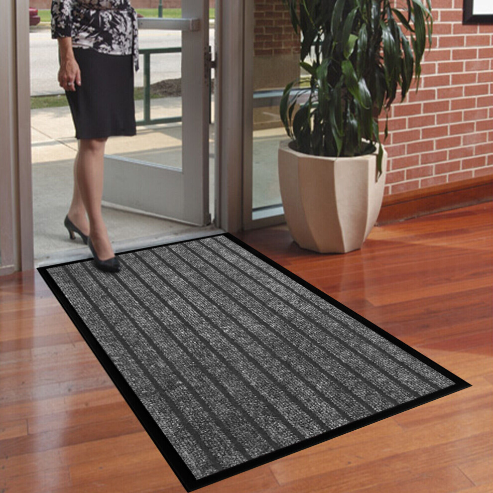 Imperial Rooms (50X80 Cm, ) Rubber Mat Door Mats Kitchen Runner Dirt Trapper Grey
