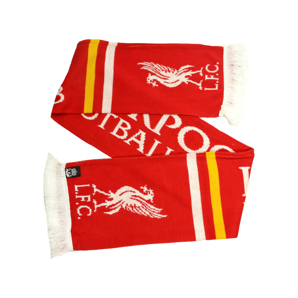 Liverpool Liverbird Red White Yellow Jacquard Knit Scarf