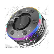 Bluetooth Shower Speaker, IPX7 Waterproof Portable Bluetooth Speaker with Suction Cup, Black
