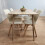 Rectangle Oak Effect Dining Table With 4 Cream Tulip Chairs Table Set 10