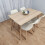 Rectangle Oak Effect Dining Table With 4 Cream Tulip Chairs Table Set 2