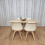 Rectangle Oak Effect Dining Table With 4 Cream Tulip Chairs Table Set 11