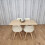 Rectangle Oak Effect Dining Table With 4 Cream Tulip Chairs Table Set 12