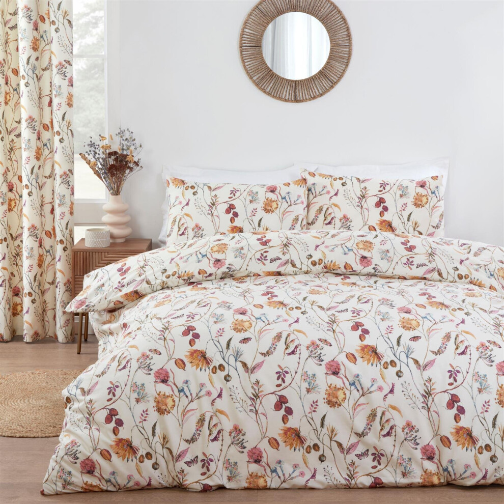 (King, Multi) Prestigious Textiles Bedding Grove Floral Duvet Cover Set