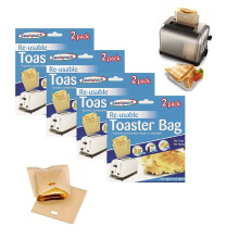 8 Reusable Toaster Bags Toastie Toast Pockets Food Snack
