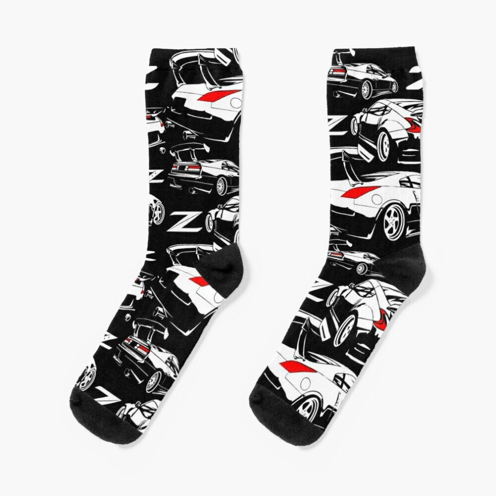 Dress Socks Z Family. 350z 370z 300zx Novelty Fancy Crazy Pattern Crew Casual for Men Women-image-OPC-PBY9PXB-NEW