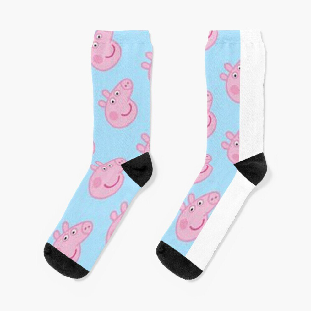 Dress Socks PEPA PIG Novelty Fancy Crazy Pattern Crew Casual for Men Women