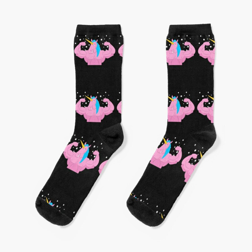 Dress Socks Unicorn Weightlifting Fitness Gym Deadlift Rainbows Party Men Women Novelty Fancy Crazy Pattern Crew Casual for Men Women