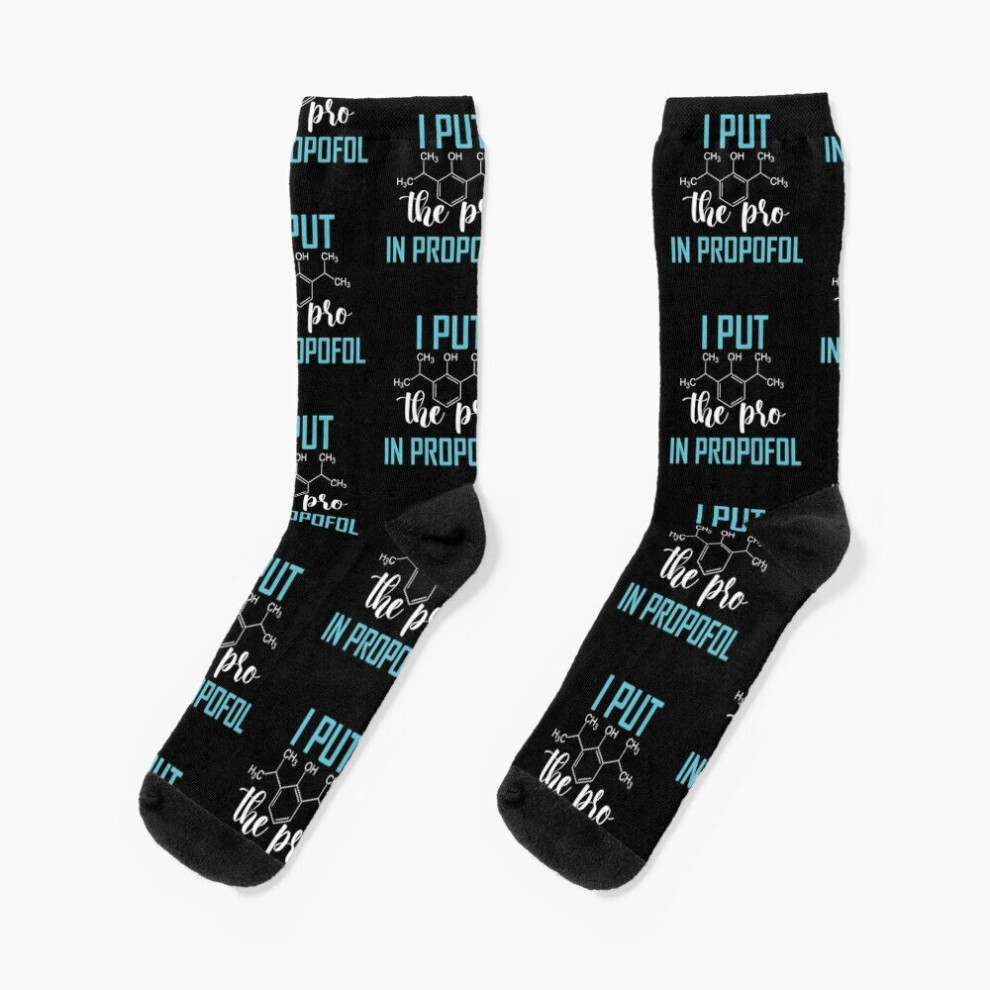 Dress Socks ANESTHESIA: Pro In Propofol Novelty Fancy Crazy Pattern Crew Casual for Men Women